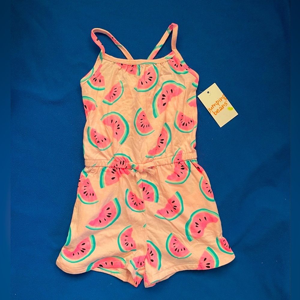 Jumping Beans toddler girl pink watermelon criss-cross back romper size 3T - NEW
